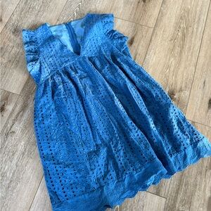 Blue Eyelet Kids Dress